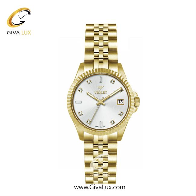 ساعت مچی اورجینال زنانه ویولت VIOLET طلایی | طلایی| نقره ای| کد رفرنس 0559/2 | 0574/2